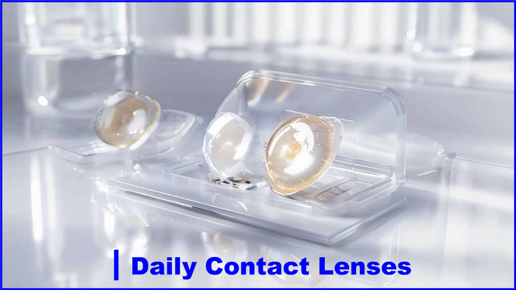 Daily disposable contact lenses in their packaging for one-day use