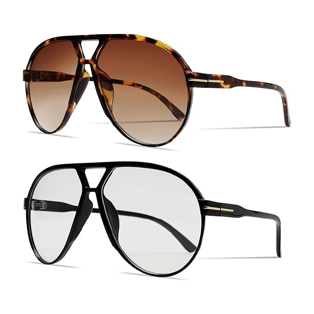 GUVIVI oversized aviator gradient sunglasses