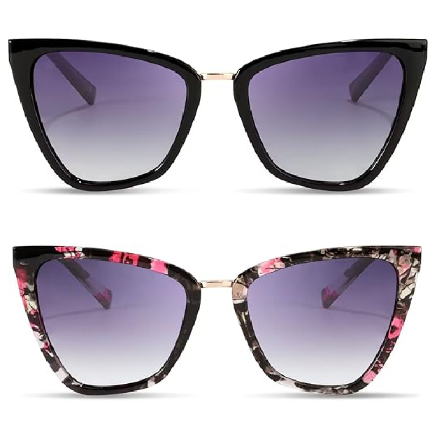 SIPHEW oversized cat-eye mirrored sunglasses with reflective lenses