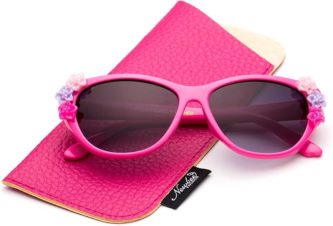 5. Kyra Kids Fashion Sunglasses Cateye Cute Sunglasses with Flowers UV Protection