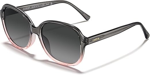 CARFIA Acetate Polarized Sunglasses for Women UV Protection Retro Trendy Big Sunnies CA2024