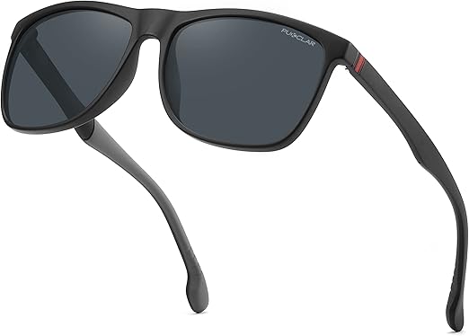 PUKCLAR Polarized Sunglasses for Men Lightweight TR90 Frame UV400 Protection Square Sun Glasses