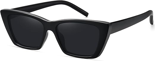 WOWSUN Narrow Small Vintage Polarized Cat Eye Sunglasses for Women